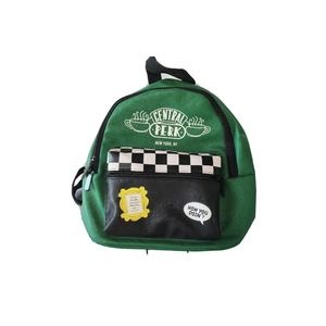 FRIENDS TV Show Central Perk Coffee Shop Faux Leather Small Green Black Backpack